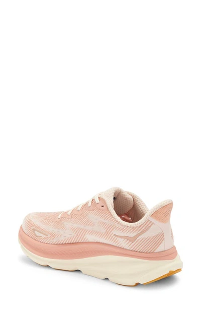 Hoka Clifton 9 Mesh Sneakers In Sandstone / Cream