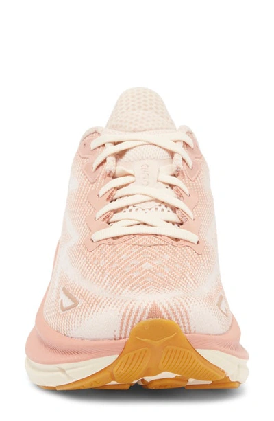 Hoka Clifton 9 Mesh Sneakers In Sandstone / Cream