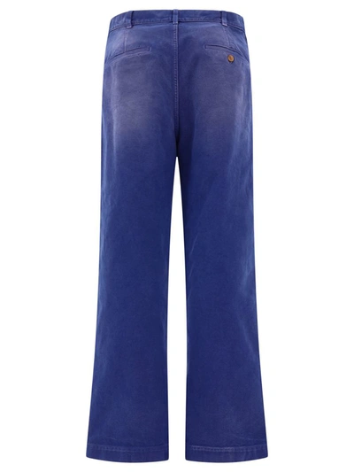 Shop Marni Overdyed Trousers In Blue