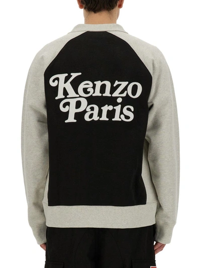 Shop Kenzo Sweatshirt Cardigan In Multicolour