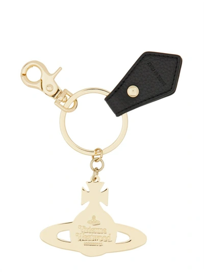 Shop Vivienne Westwood Keychain "orb" In Black