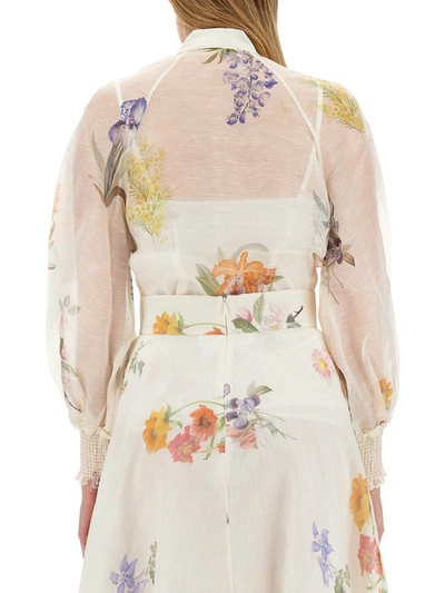 Shop Zimmermann Blouse With Floral Pattern In Multicolour