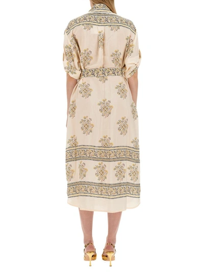 Shop Zimmermann Belted Dress In Ivory