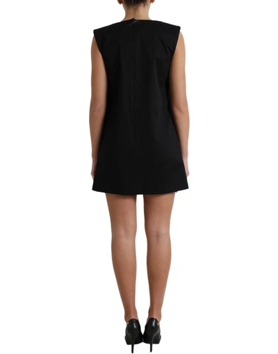 Shop Dolce & Gabbana Elegant Sleeveless Shift Mini Women's Dress In Black
