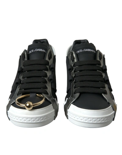 Shop Dolce & Gabbana Elegant Calfskin Low Top Men's Sneakers In Black