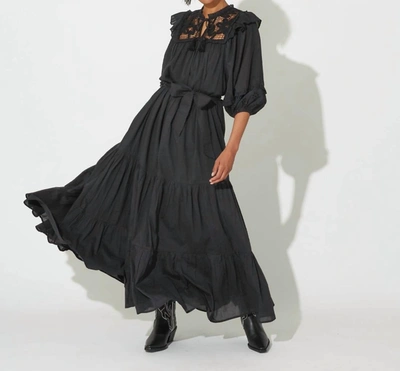 Shop Cleobella Ravenna Ankle Dress In Black In Grey
