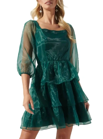Shop Sugarlips Leah Organza Dress In Emerald In Green