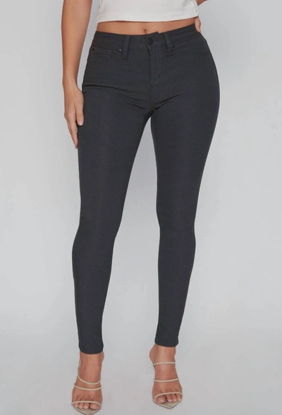 Shop Ymi Hyperstretch Mid-rise Skinny Jean In Taupe In Black