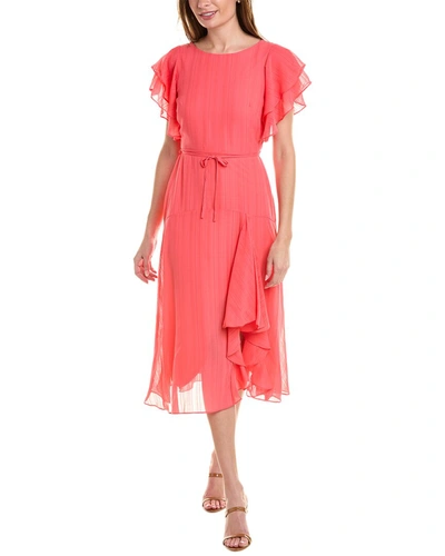 Shop Maison Tara Grid Check Maxi Dress In Pink