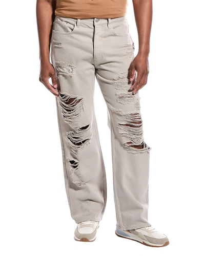 Shop Frame Extra Wide Leg Smoke Grey Jean In Beige