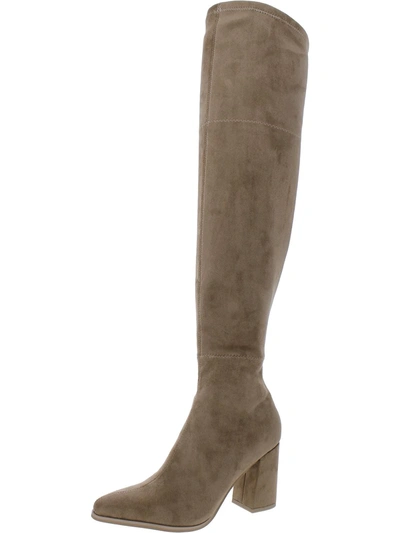 Shop Dolce Vita Womens Faux Suede Lifestyle Knee-high Boots In Grey