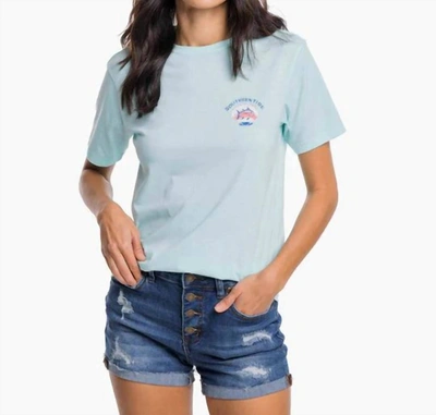 Shop Southern Tide Skipjack Shell Trio T-shirt In Baltic Teal In Blue