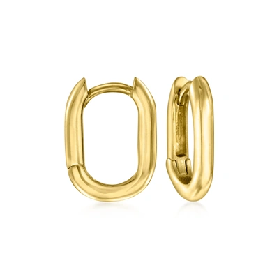 Shop Canaria Fine Jewelry Canaria Italian 10kt Yellow Gold Paper Clip Link Huggie Hoop Earrings