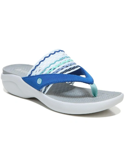 Shop Bzees Cabana Womens Slip On Wedge Flip-flops In Blue