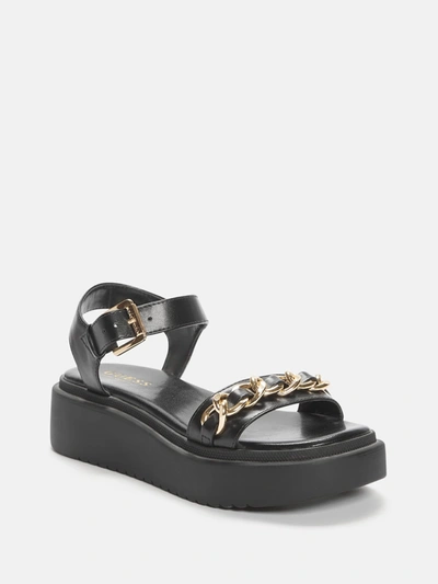 Shop Guess Factory Occurs Chain Platform Sandals In Black