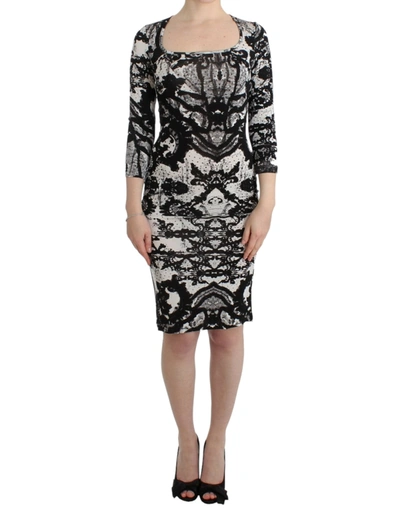 Shop Cavalli Printed Sheath Women's Dress In Black