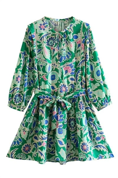 Sundayup A Reason To Smile Dress In Green In Multi