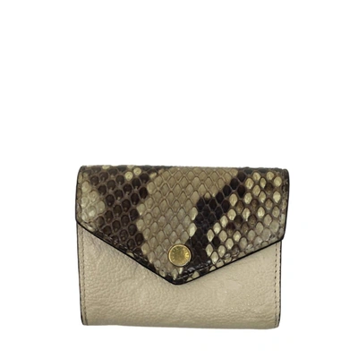 Pre-owned Louis Vuitton Zoe Wallet In Neige And Snakeskin In Gold
