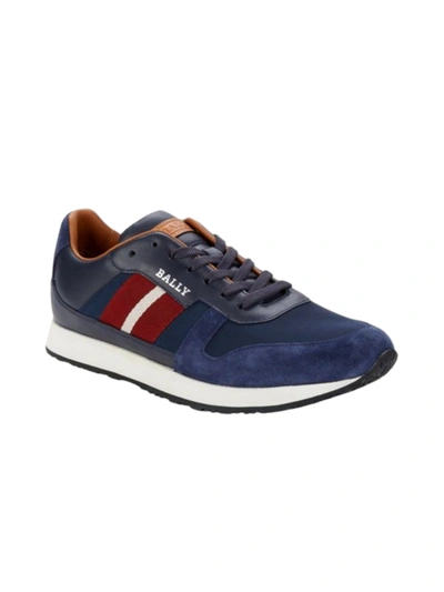 Shop Bally Sprinter Men's 6238403 Blue Leather Suede Sneakers