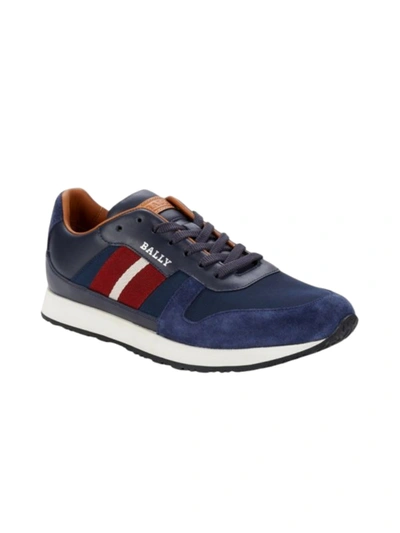 Bally Sprinter Men's 6238403 Blue Leather Suede Sneakers In Blue