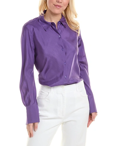 Shop Rebecca Taylor Silk Blouse In Purple