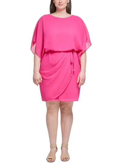 Shop Jessica Howard Plus Womens Office Short Wear To Work Dress In Pink