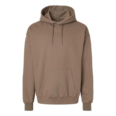 Shop Hanes Ultimate Cotton Hooded Sweatshirt In Brown