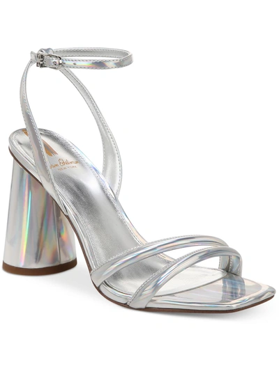 Shop Sam Edelman Kia Womens Strappy Ankle Strap Heel Sandals In Silver