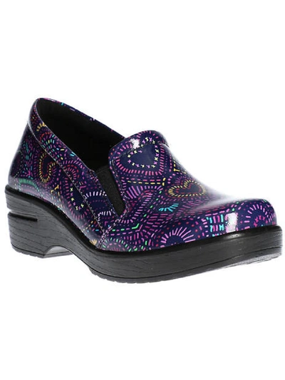 Shop Easy Works By Easy Street Leeza Womens Patent Slip On Clogs In Purple