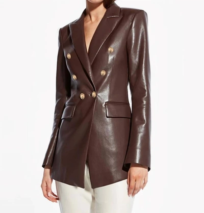 Shop As By Df Beck Recycled Leather Blazer In Mahogany In Brown