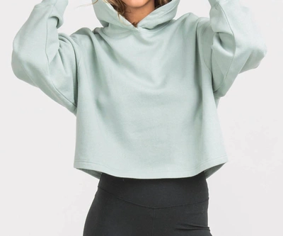 Shop Southern Shirt Company Cropped Gym Class Hoodie In Moon Mist In Green