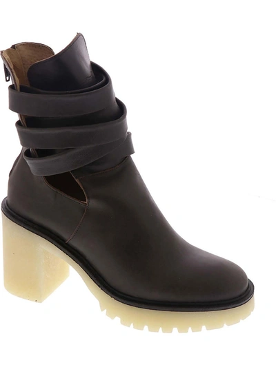 Shop Free People Jesse Womens Leather Cut-out Booties In Black