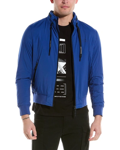 Shop Armani Exchange Blouson Jacket In Blue
