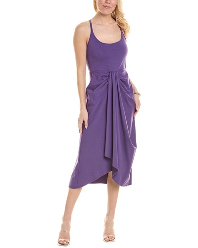 Shop Rebecca Taylor Sarong Drape Midi Dress In Purple