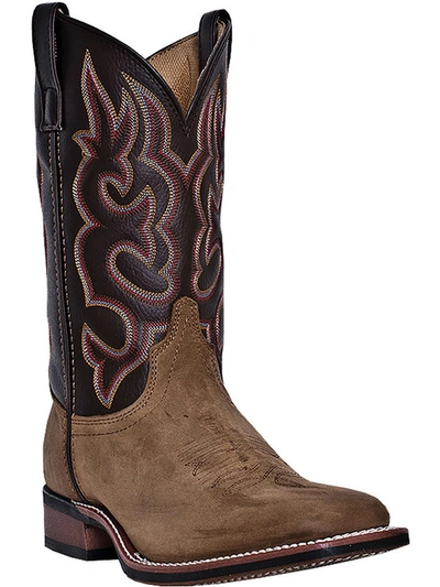 Shop Laredo Lodi Mens Leather Square Toe Cowboy, Western Boots In Brown