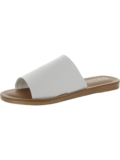 Shop Bella Vita Rositaly Womens Suede Flat Slide Sandals In White