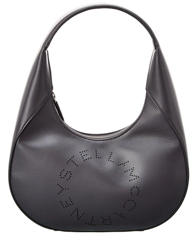 Shop Stella Mccartney Stella Logo Small Hobo Bag In Black