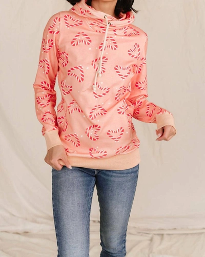 Shop Ampersand Ave Singlehood Sweatshirt In Candy Cane Wishes In Pink