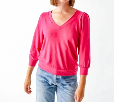 Shop Michael Stars Tam Sweatshirt In Dark Voltage In Pink
