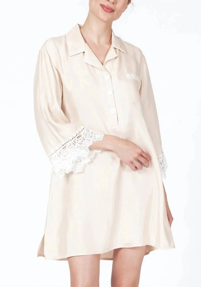 Shop Rya Collection Rosey Sleep Shirt In Champagne In Beige