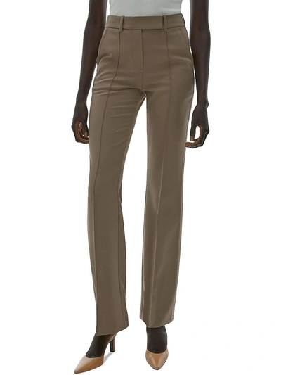 Shop Helmut Lang Womens Wool Blend Pleated Trouser Pants In Grey