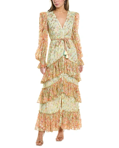 Shop Rococo Sand Clip Dot Maxi Dress In Multi