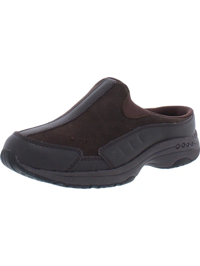 Shop Easy Spirit Travel Time 234 Womens Leather Comfort Insole Clogs In Brown