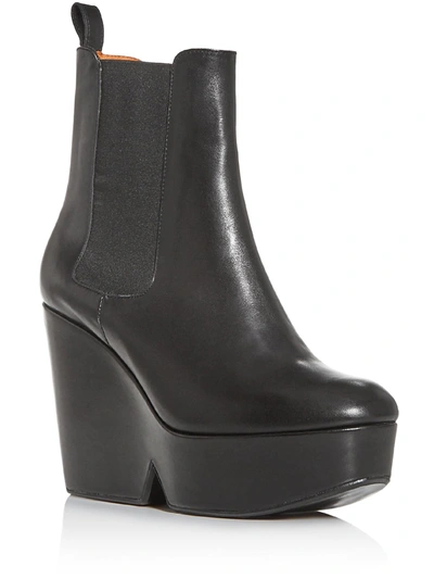 Shop Clergerie Paris Beatrice Womens Leather Pump Wedge Boots In Black