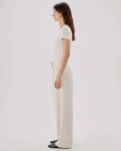 Shop Another Tomorrow Relaxed Wide Leg Pant In Cream