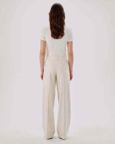Shop Another Tomorrow Relaxed Wide Leg Pant In Cream