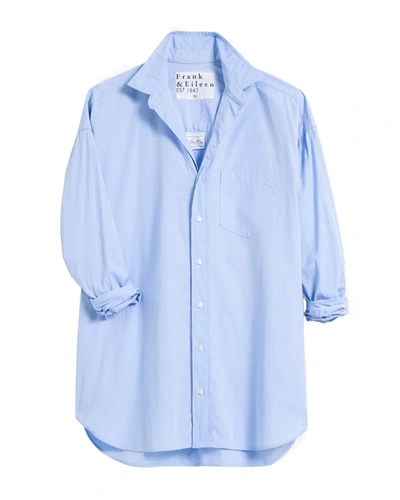 Shop Frank And Eileen Shirley Oversized Button Up In Blue