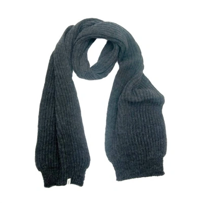 Shop Nirvanna Designs Laurent Rib Scarf In Charcoal In Grey