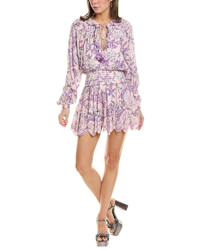 Shop Hemant & Nandita Smocked Mini Dress In Purple