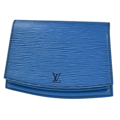 Pre-owned Louis Vuitton Tilsitt Leather Clutch Bag () In Blue